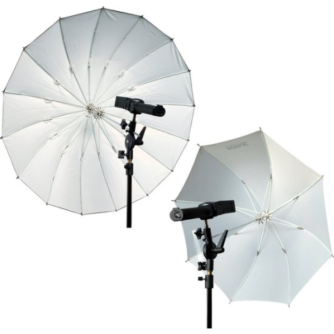 Rogue Glasvezel Paraplu kit met 32" doorzichtparaplu en 38" paraplu met diffuser in draagtas