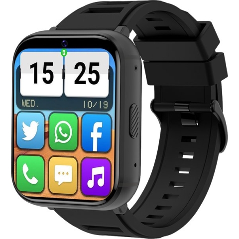 Belesy® TOPI Smartwatch Heren – Smartwatch Dames – Horloge 2.08 inch Kleurenscherm – Gezondheidsmeters – Sportmodus – SIM Kaart Ondersteuning – 4G WiFi Netwerk – Bluetooth – Internet – Bellen – Camera – Video – Foto's Maken – GPS – Zwart - Moederdag