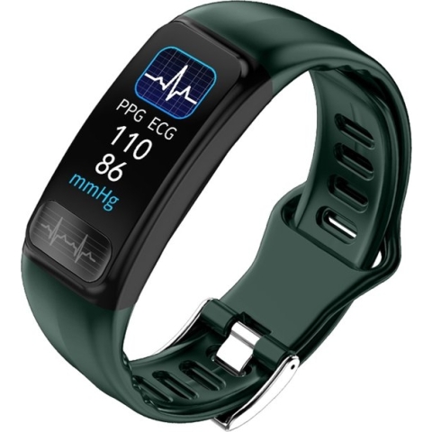 P12 0.96inch TFT-kleurenscherm Smart Watch IP67 Waterdicht, ondersteuning oproepherinnering / hartslagmeting / bloeddrukmeting / ECG-controle (groen)