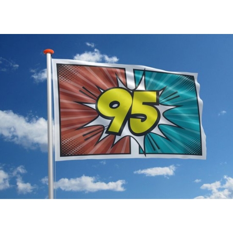 Verjaardagsvlag: '95' - 150x225 cm