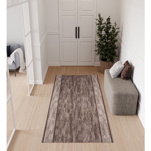 Tapiso Antislip Rubber Vloerkleed Bruin Gang Rubbermat Tapijt Maat- 80x1150