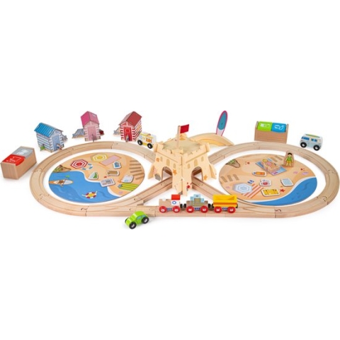Bigjigs Kust Opruim Trein Set