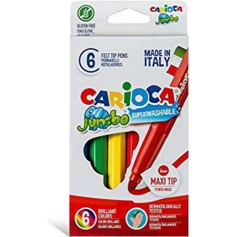 Set Viltstiften Carioca Jumbo Multicolour 6 Onderdelen (24 Stuks)