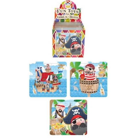 108 Stuks - Puzzel Piraten - 13 x 12 Cm - In Traktatiebox - Piraat - Uitdeel Kado - Traktatie voor kinderen - Jongens