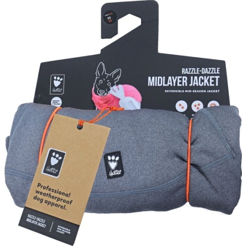 Hurtta - Hondenjas - Razzle Dazzle midlayer jacket - Blackberry - Ruglengte 65 cm