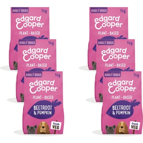 Edgard&Cooper Plantbased Adult Rode Biet&Pompoen - Hondenvoer - 6 x 1 kg