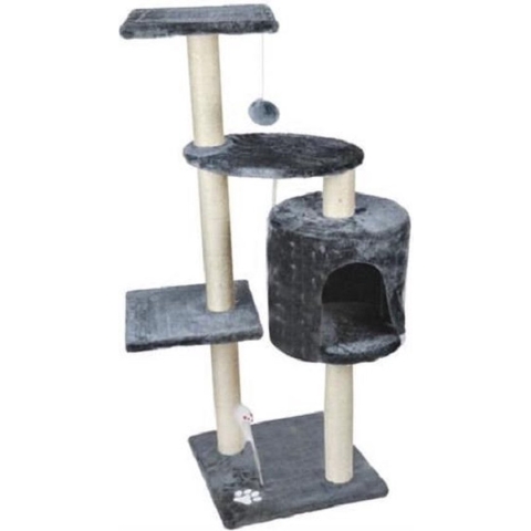 Krabpaal 110 cm grijs en wit 971922