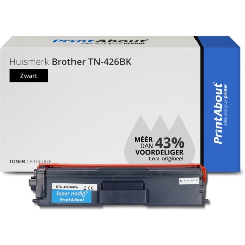 PrintAbout huismerk Toner TN-426BK Zwart Extra hoge capaciteit geschikt voor Brother