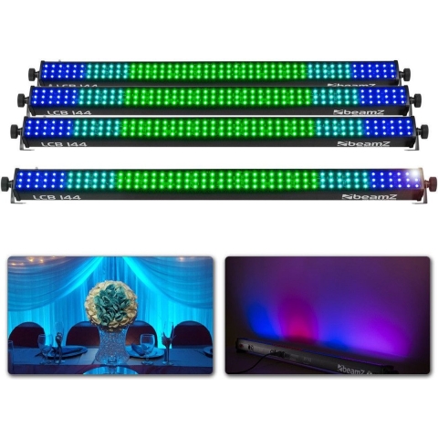Lichtset - BeamZ set van 4x LCB144 LED bar voor bijv. verlichting van muren