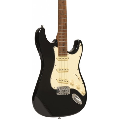 Stagg SES-55 BLK S Style Electric Guitar Tempered Maple