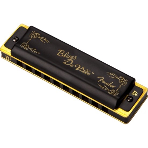 Fender blauws DeVille Harmonica Key of B Flat - Diatonische harmonica