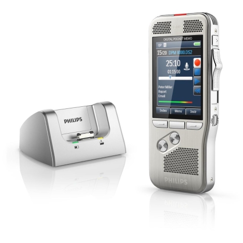 Philips PocketMemo Dicteerapparaat DPM8100 | Integrator set, Docking station, Bewegingssensor, Ergonomische schuifschakelaar (US)