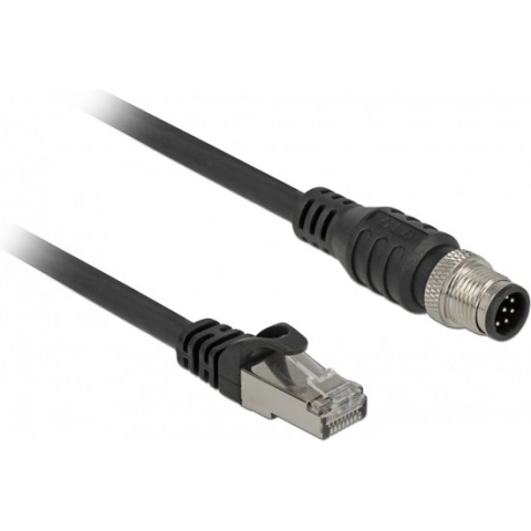 M12 8-pins A-gecodeerd - RJ45 industriële netwerkkabel - CAT5e / PVC - 3 meter