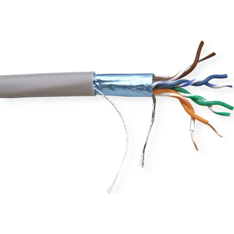VALUE FTP kabel Cat.5e (Class D), massief, grijs, 300 m