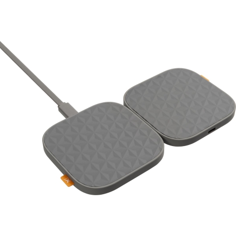 Xtorm Draadloze charger Duo - Wireless oplader tot 15 W met ingebouwd magnetisch kliksysteem incl. 2x kabels - donkergrijs
