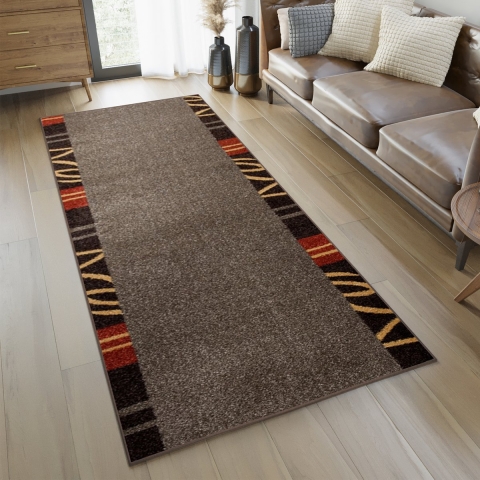Tapiso Jawa Tapijt Loper Bruin Woonkamer Slaapkamer Hal Maat - 70x750