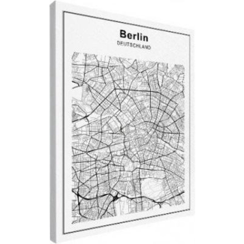 Stadskaart Berlijn - Canvas 60x80