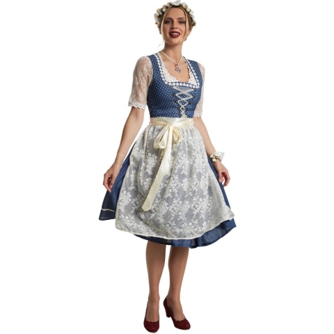 dressforfun - Midi-Dirndl Kleinwalsertal model 2 M - verkleedkleding kostuum halloween verkleden feestkleding carnavalskleding carnaval feestkledij partykleding - 304641