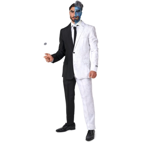 Suitmeister Two Face Kostuum - Mannen Pak - Zwart & Wit - Halloween - DC Comics - Maat S