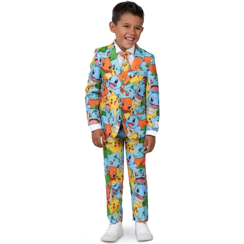 OppoSuits BOYS POKÉMON™ - Jongens Pak - Nintendo Game Pikachu Bulbasaur Squirtle Charmander Outfit - Meerkleurig - Maat EU 122/128