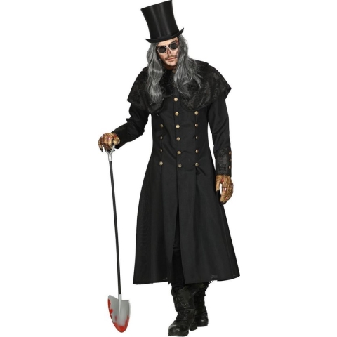 Widmann - Halloween Kostuum - Gotische Grafdelver Begrafenisondernemer - Man - Zwart - Medium / Large - Halloween - Verkleedkleding