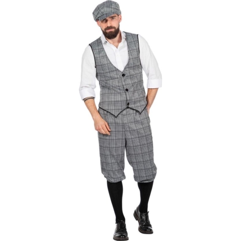 Wilbers & Wilbers - Jaren 20 Danseressen Kostuum - Set Roaring 20s Michael De Eastender - Man - Grijs - Maat 46 - Carnavalskleding - Verkleedkleding