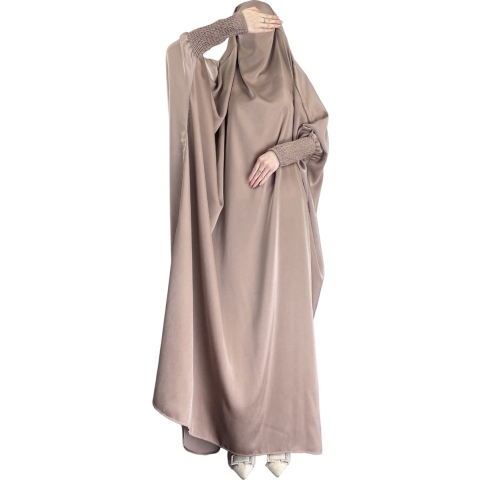 Livano Gebedskleding Dames - Abaya - Islamitische Kleding - Khimar - Jilbab - Vrouw - Alhamdulillah - Khaki
