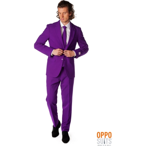 OppoSuits Purple Prince - Mannen Kostuum - Paars - Feest - Maat 50