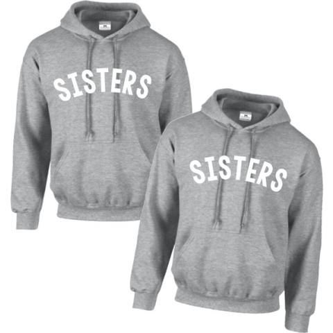 Hoodie set zussen-Sisters-Lichtgrijs-Maat S