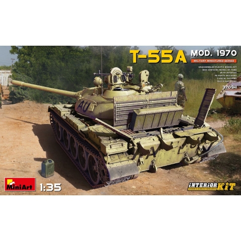 1:35 MiniArt 37094 T-55A Mod. 1970 with Interior Plastic Modelbouwpakket