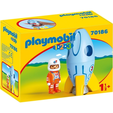 PLAYMOBIL 1.2.3 Astronaut met raket - 70186
