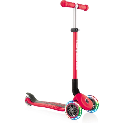Globber Primo Foldable Lights step met 3 wielen in Rood