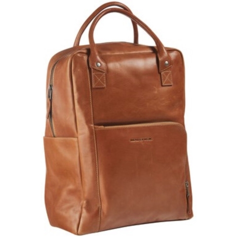 MAVERICK NEW MEN LAPTOPRUGZAK COGNAC LEDER