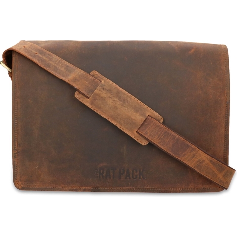 Orange Fire Leren Messenger 15.6 inch Buffalo Rat Pack OF 554/15 Bruin