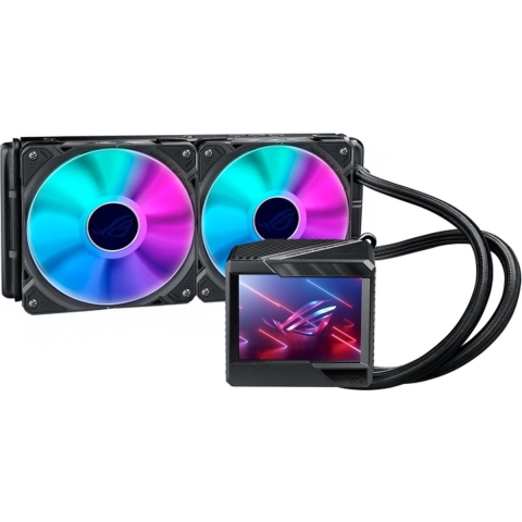 Asus ROG RYUJIN II 240 ARGB - Vloeistofkoelsysteem processor afmeting radiator: 240 mm - (voor: Intel LGA 1700, 2011, 2011-3, 2066 - AMD AM4) - 2 x 120 mm RGB Fans - zwart