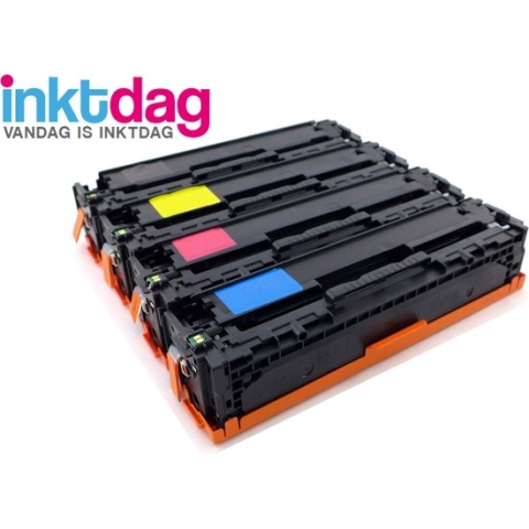 Inktdag toner cartridge voor HP CF210X, CF211A, CF212A, CF213A, HP 131a ,131X toner Multipack (4 stuks) Geschikt voor HP Laserjet Pro 200 color M251N, M251NW, MFP M276N, MFP M276NW (Zwart, Cyaan, Magenta & Geel)