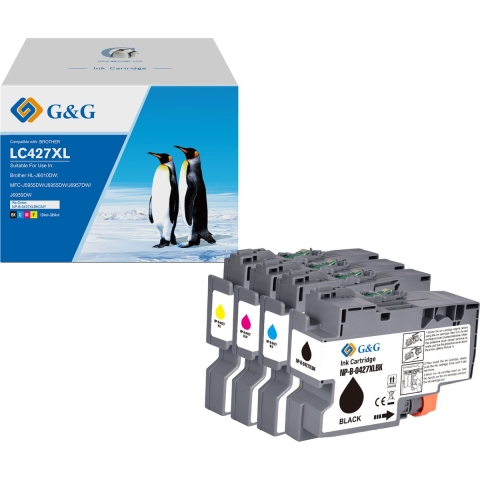 G&G LC427XL Huismerk Inktcartridge Alternatief voor Brother LC-427VAL LC-427XLVAL multipack Hoge Capaciteit