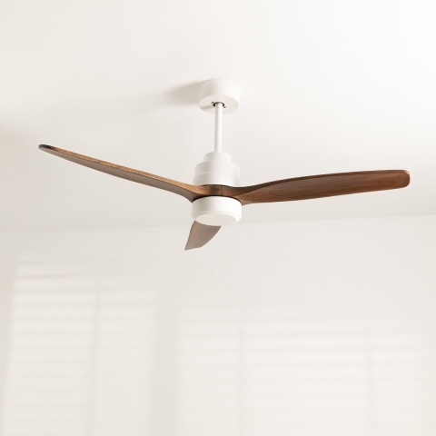 CREATE WINDSTYLANCE DC - Plafondventilator 40W Silent Ø132 cm - Wit & Donker Hout - WIFI