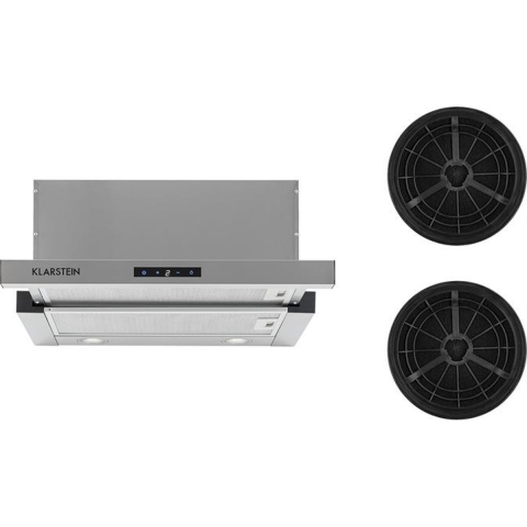 Klarstein Vinea Afzuigkap - Recirculatieset - 60cm breed - Afvoer: 610m³/h - Actief koolfilter - Zilver