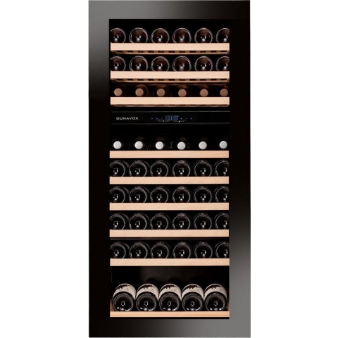 Dunavox Glance-72 - Inbouw Nismaat 122cm - Touch Open - 2 T° - 72 Flessen