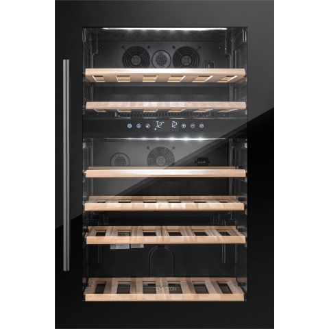 Temptech OZ90DB - inbouwwijnkoelkast - 41 flessen - 2 zones - zwart