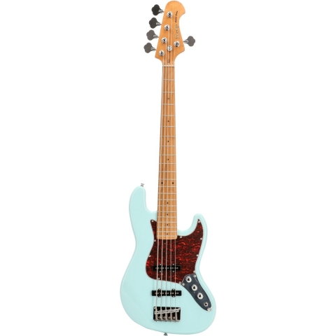 Fazley Sunset Series Jellyfish 5 Sky Blue 5-snarige elektrische basgitaar met gigbag