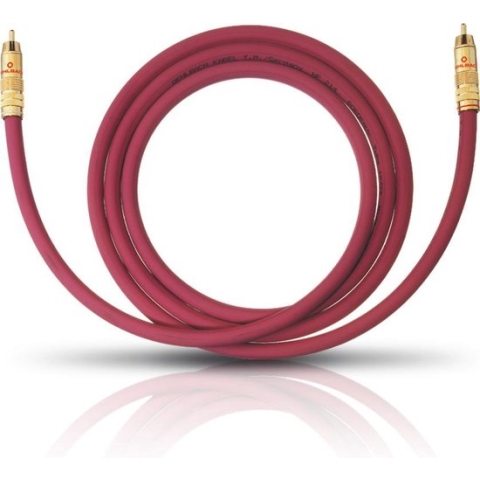 Oehlbach NF 214 SUB Cinch Audio Aansluitkabel [1x Cinch-stekker - 1x Cinch-stekker] 1.00 m Bordeaux Vergulde steekcontacten