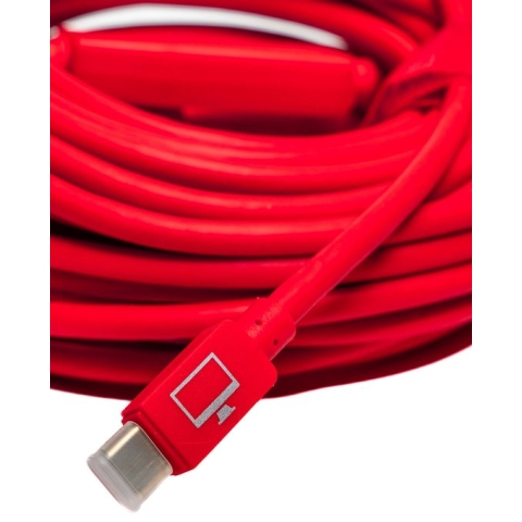 5 meter USB-C naar USB-2 (mini-B 5 pin) tetherkabel, felrood