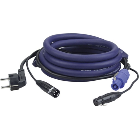 DAP FP06 Power-/signaalkabel 20m Schuko-Powercon/XLR-XLR, LICHT - Schuko stroomkabel