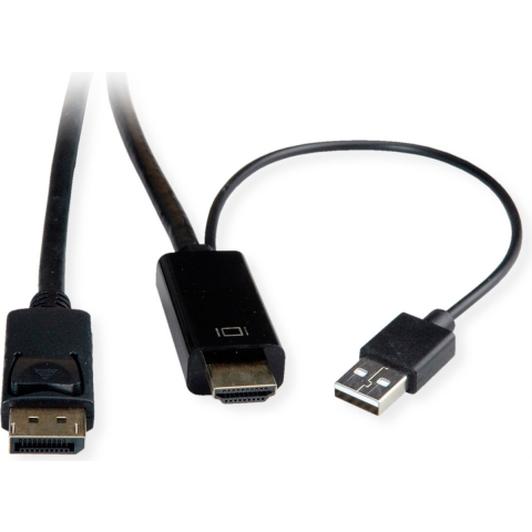 ROLINE HDMI kabel UltraHDTV - DisplayPort, M/M, zwart, 1 m