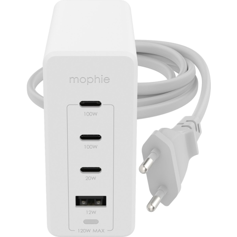 mophie speedport 120W snellader - USB C+A - Wit