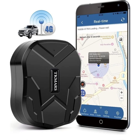 TKMARS 4G GPS tracker –  Zonder Abonnement – IP65 Waterproof Geschikt Alle Voertuigen – Auto – Motor - Scooter - TK905B