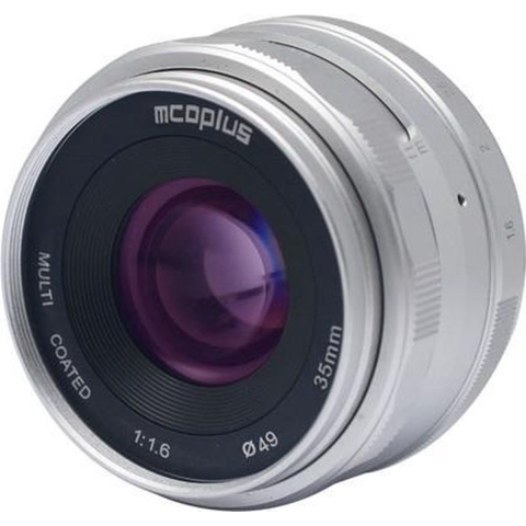 Mcoplus Mco-35mm-f/1.6 Zilver voor Micro 4/3