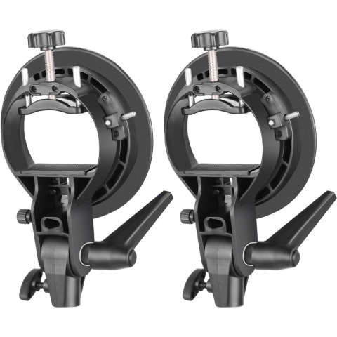 Neewer® - S-Type Flitserhouder met Boogbevestiging voor Speedlite softbox - Beauty Dish - Reflectorscherm (2 Stuks)